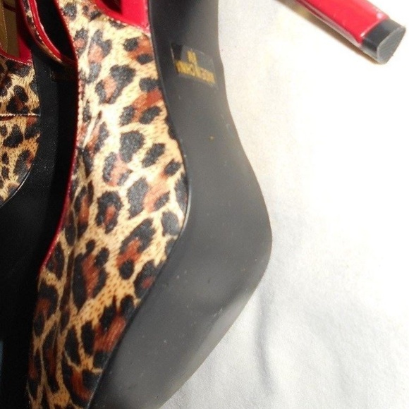 Vintage Rare Leopard Print Sexy Ankle Straps Shoes - Picture 3 of 5